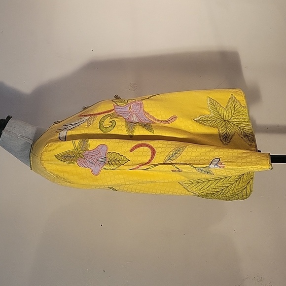 Wearable Art Indigo Moon Embroidered Asian Floral Jacket Size: S - Picture 8 of 11